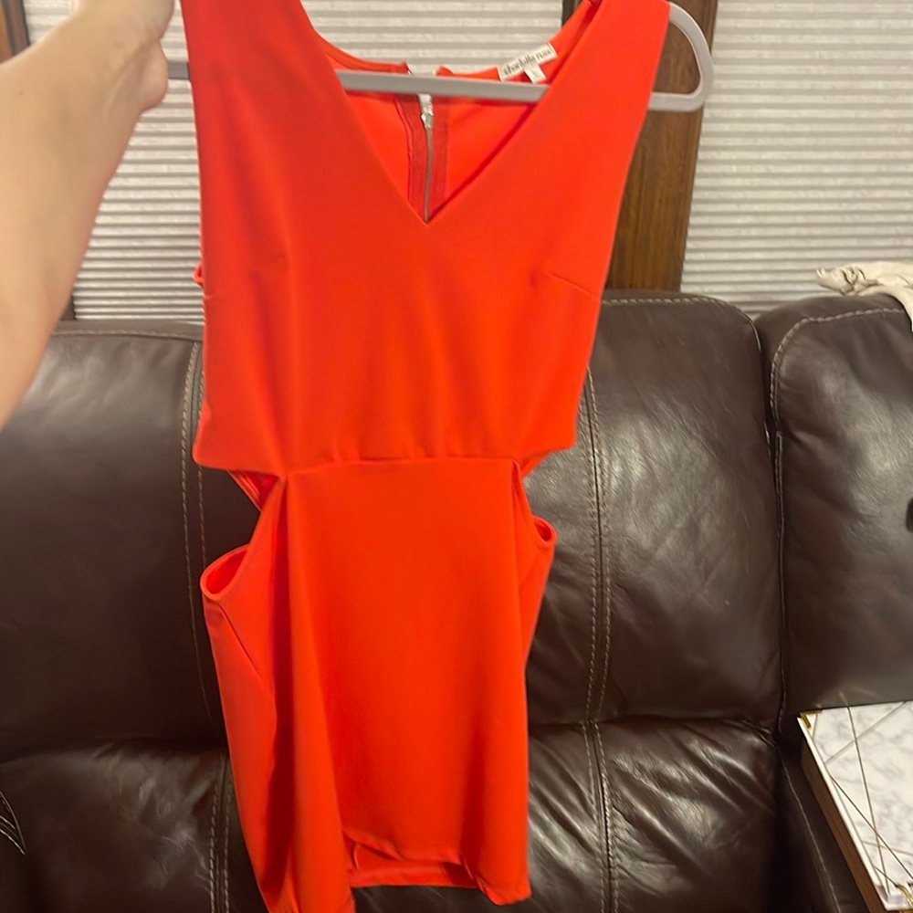 Red/orangey dress worn once